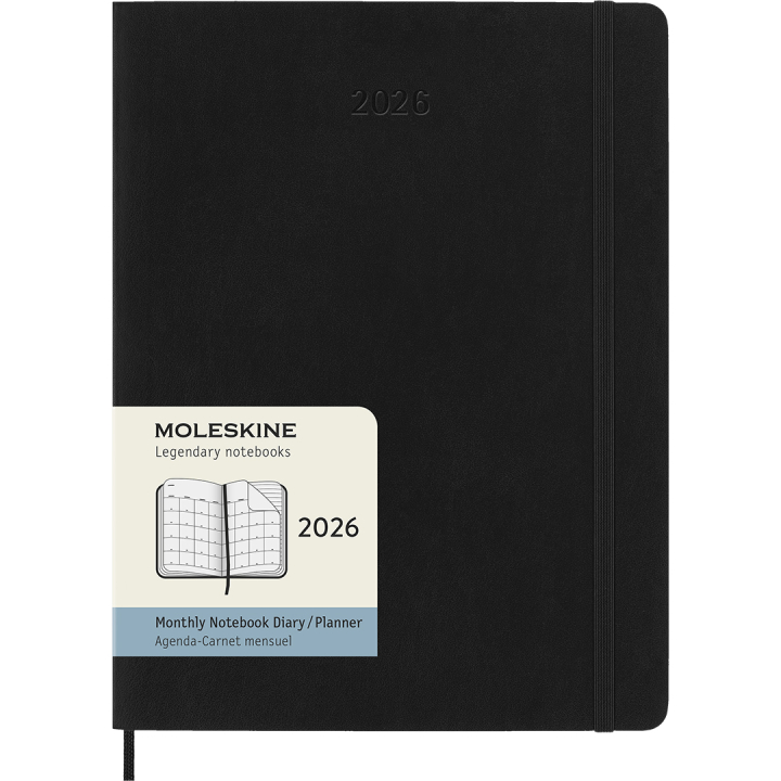 Kalender 12M Monthly 2026 Softcover XL Black i gruppen  Papir & Blokk / Kalendere / 12 md kalendere hos Pen Store (136099)