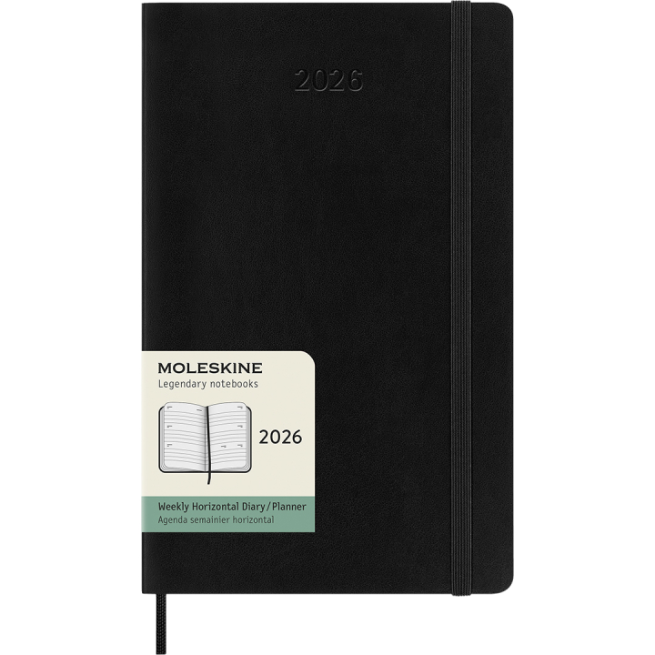Kalender 12M Weekly Horizontal 2026 Softcover Large Black i gruppen  Papir & Blokk / Kalendere / 12 md kalendere hos Pen Store (136107)