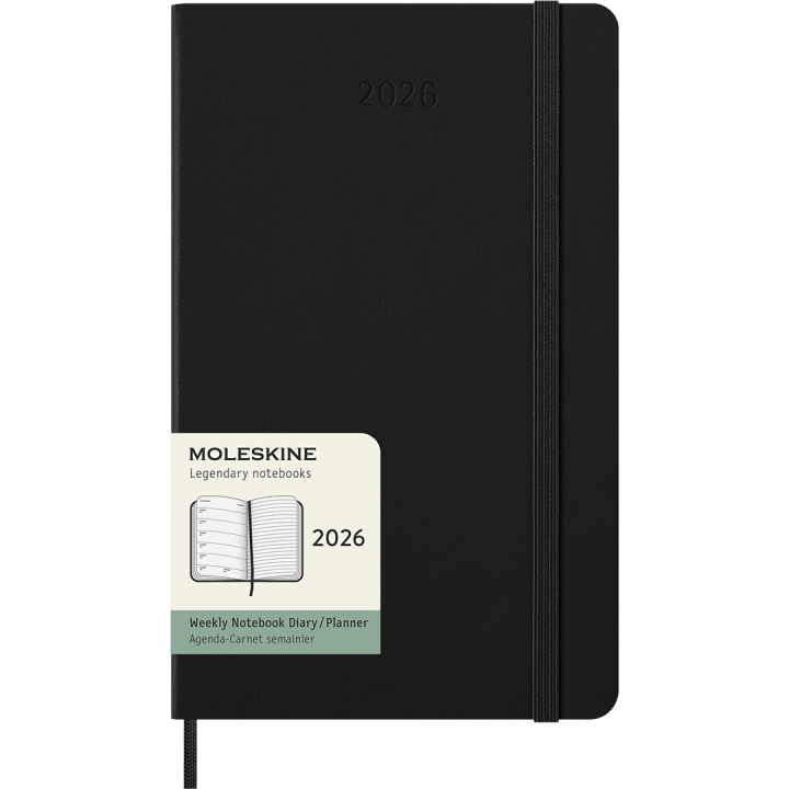 Kalender 12M Weekly Notebook 2026 Hardcover Large Black i gruppen  Papir & Blokk / Kalendere / 12 md kalendere hos Pen Store (136110)