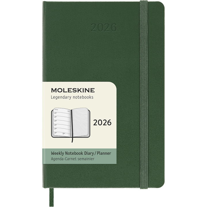 Kalender 12M Weekly Notebook 2026 Hardcover Pocket Myrtle Green i gruppen  Papir & Blokk / Kalendere / 12 md kalendere hos Pen Store (136120)