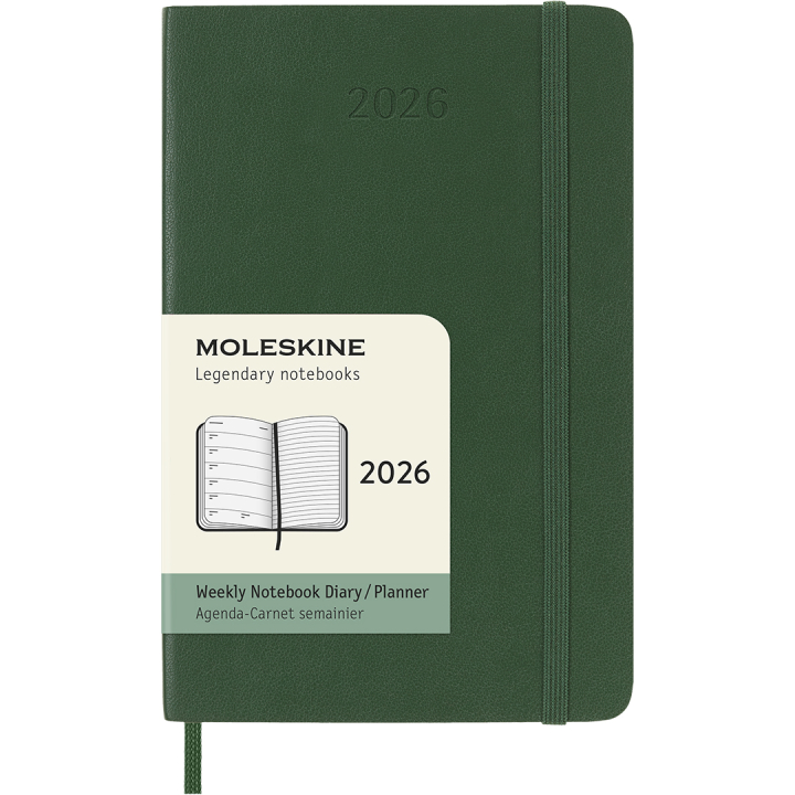 Kalender 12M Weekly Notebook 2026 Softcover Pocket Myrtle Green i gruppen  Papir & Blokk / Kalendere / 12 md kalendere hos Pen Store (136121)
