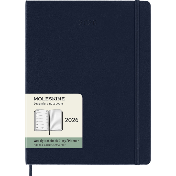 Kalender 12M Weekly Notebook 2026 Hardcover XL Sapphire Blue i gruppen  Papir & Blokk / Kalendere / 12 md kalendere hos Pen Store (136128)