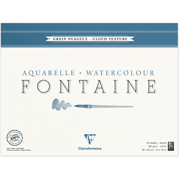 Fontaine Akvarellblokk Cloud Texture 36x48 cm 300g i gruppen  Papir & Blokk / Artistblokk / Akvarellpapir hos Pen Store (136138)