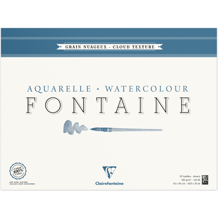 Fontaine Akvarellblokk Cloud Texture 42x56 cm 300g i gruppen Papir & Blokk / Artistblokk / Akvarellpapir hos Pen Store (136139)