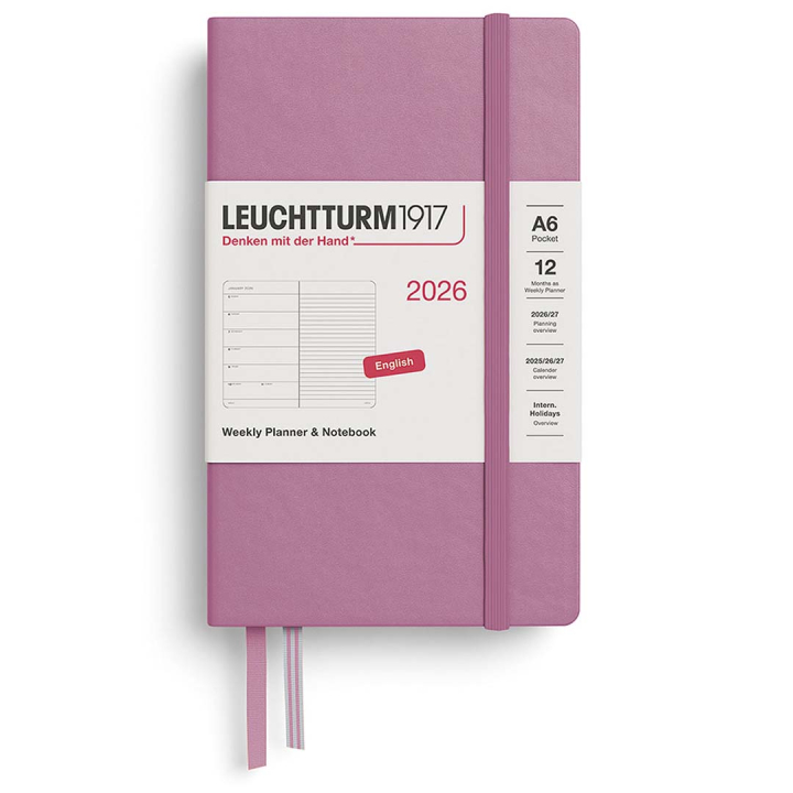 Kalender Weekly Planner & Notebook 2026 A6 Dusty Rose i gruppen  Papir & Blokk / Kalendere / 12 md kalendere hos Pen Store (136231)