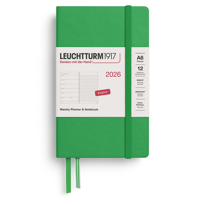 Kalender Weekly Planner & Notebook 2026 A6 Spring Leaf i gruppen  Papir & Blokk / Kalendere / 12 md kalendere hos Pen Store (136234)