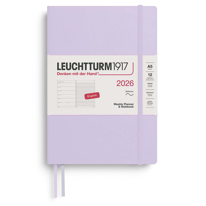 Kalender Weekly Planner & Notebook 2026 A5 Soft Cover Lilac i gruppen  Papir & Blokk / Kalendere / 12 md kalendere hos Pen Store (136239)