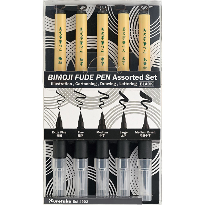 Bimoji Fude Brush Pen 5-sett i gruppen Penner / Kunstnerpenner / Penselpenner hos Pen Store (136420)