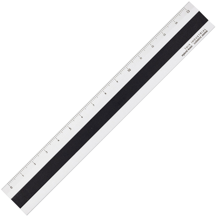 Lineal Aluminium/Lær 15 cm Silver/Black i gruppen Hobby & Kreativitet / Hobbytilbehør / Linjaler hos Pen Store (136444)