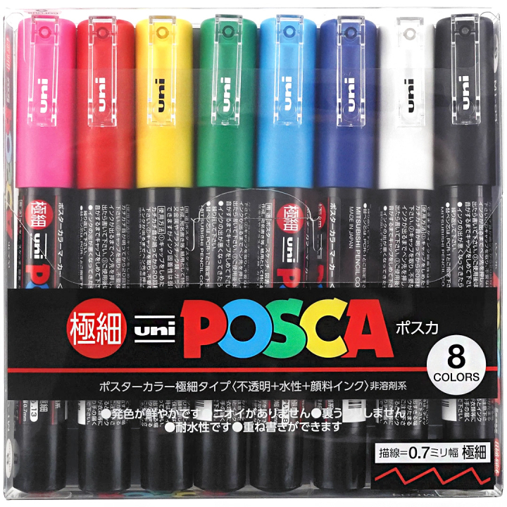 Posca PC-1MC Standard tones 8-sett i gruppen Produktserie / Posca PC-1MC hos Pen Store (136458)