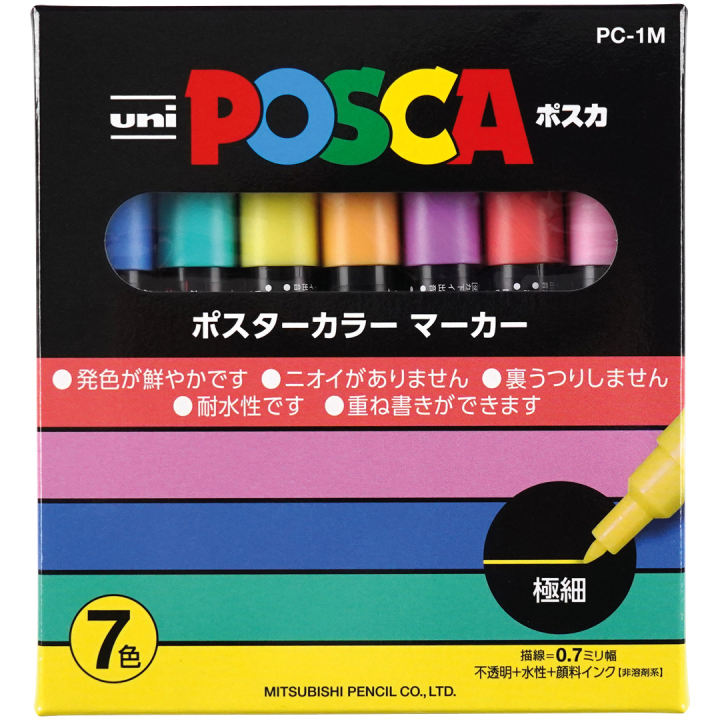 Posca PC-1MC Soft tones 7-sett i gruppen Penner / Kunstnerpenner / Akrylmarkers hos Pen Store (136459)
