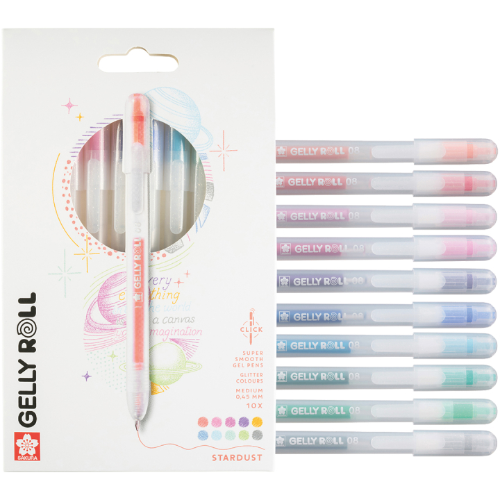 Gelly Roll Click Stardust Glitter 10-pakning i gruppen Produktserie / Sakura Gelly Roll hos Pen Store (136606)
