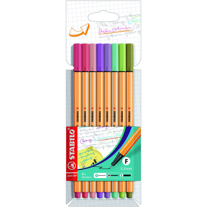 Point 88 Fineliner 8-pakning i gruppen Penner / Skrive / Fineliners hos Pen Store (136795)