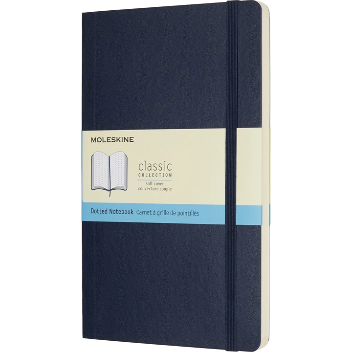 Classic Soft Cover Notebook Large Blue Dotted i gruppen  Papir & Blokk / Skrive og ta notater / Notatbøker hos Pen Store (136828)
