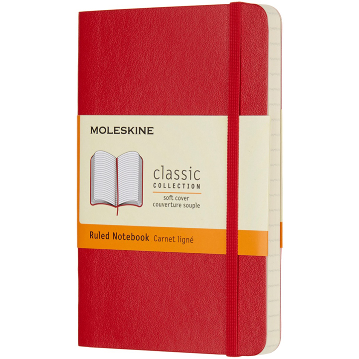 Classic Soft Cover Notebook Pocket Red i gruppen  Papir & Blokk / Skrive og ta notater / Notatbøker hos Pen Store (136829_r)