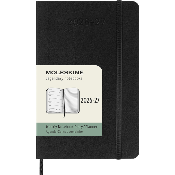 Kalender 18M WeekNote Soft Cover Pocket Black i gruppen  Papir & Blokk / Kalendere / 18 md kalendere hos Pen Store (137007)