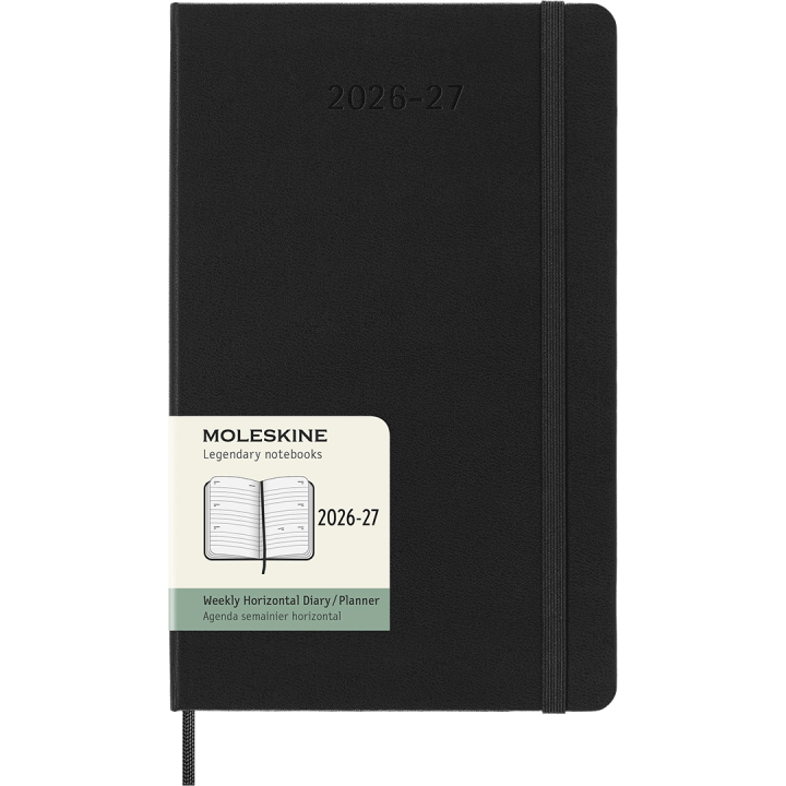 Kalender 18M Weekly Hard Cover Horisontell Large Black i gruppen Papir & Blokk / Kalendere / 18 md kalendere hos Pen Store (137014)