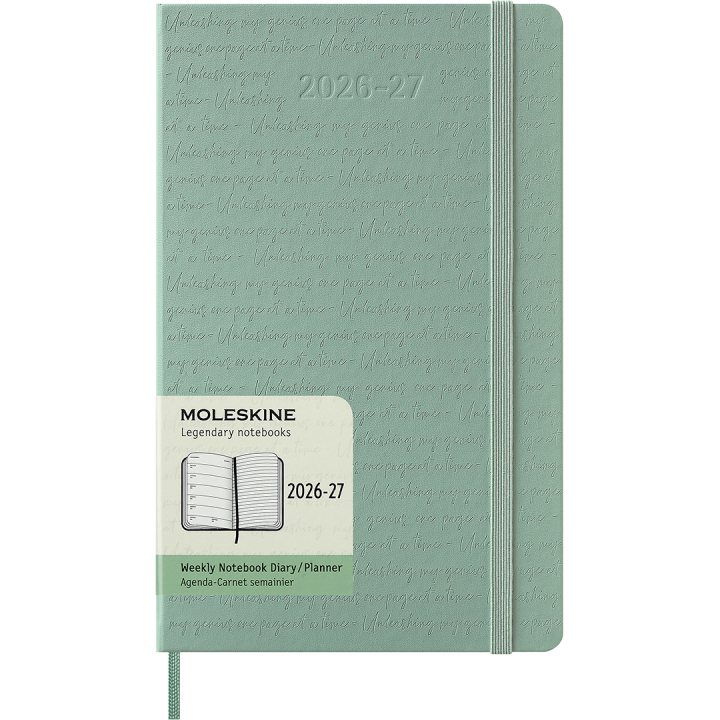 Kalender 18M WeekNote Hard Cover Large Sage Green i gruppen Papir & Blokk / Kalendere / 18 md kalendere hos Pen Store (137024)