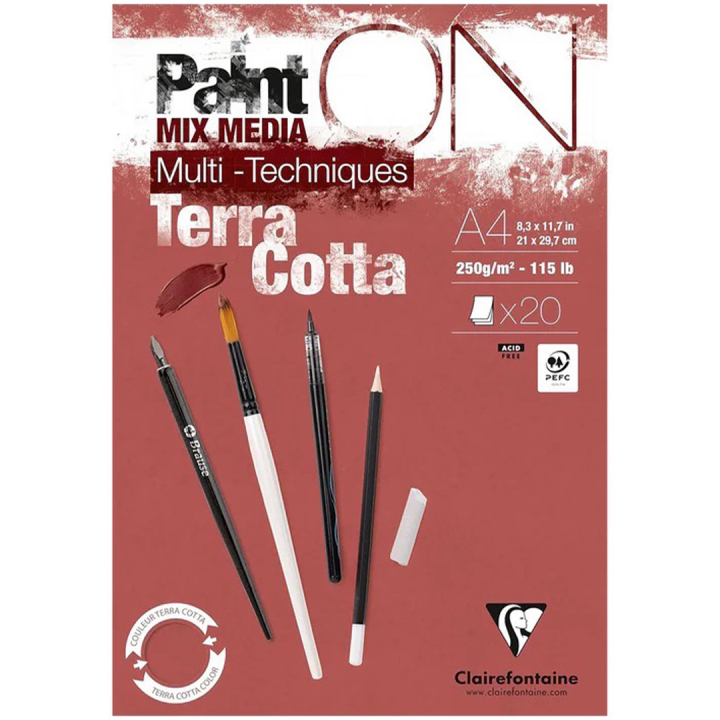 Paint'ON Multi-Techniques Terracotta A4 i gruppen  Papir & Blokk / Artistblokk / Mixed media-blokk hos Pen Store (137088)