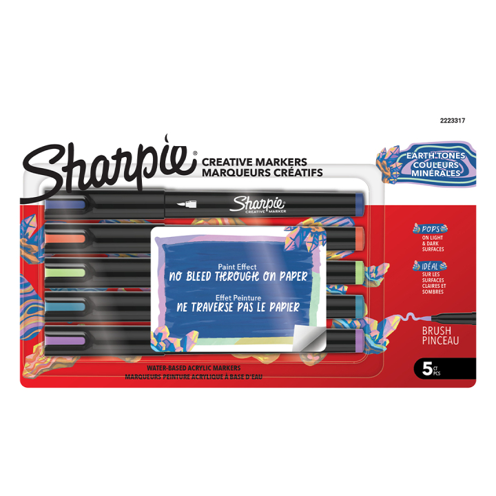 Creative Marker Brush Tip 5‑pakke Earth Tones i gruppen Penner / Kunstnerpenner / Akrylmarkers hos Pen Store (137402)