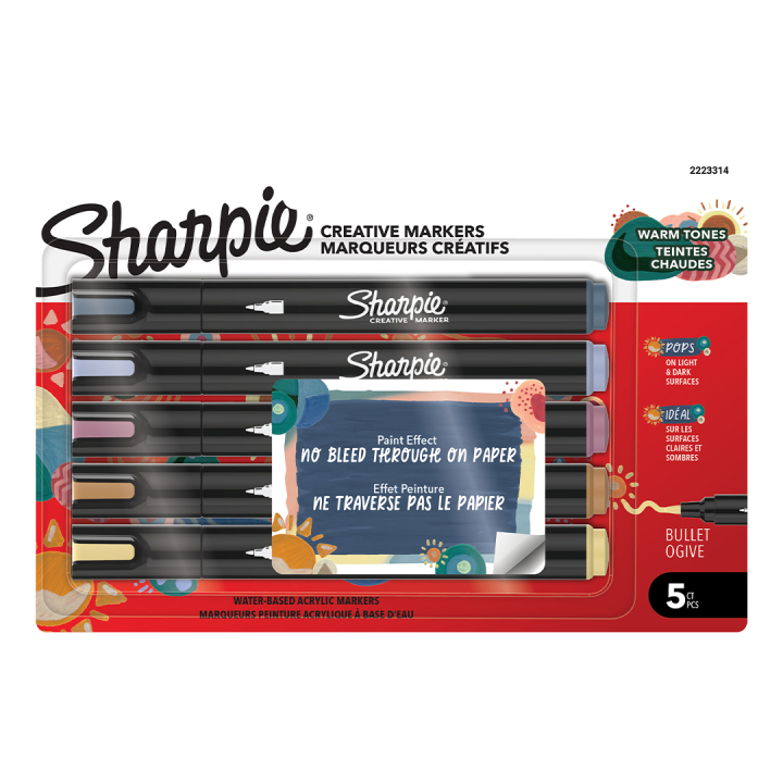 Creative Marker Bullet Tip 5‑pakke Warm Tones i gruppen Penner / Kunstnerpenner / Akrylmarkers hos Pen Store (137404)