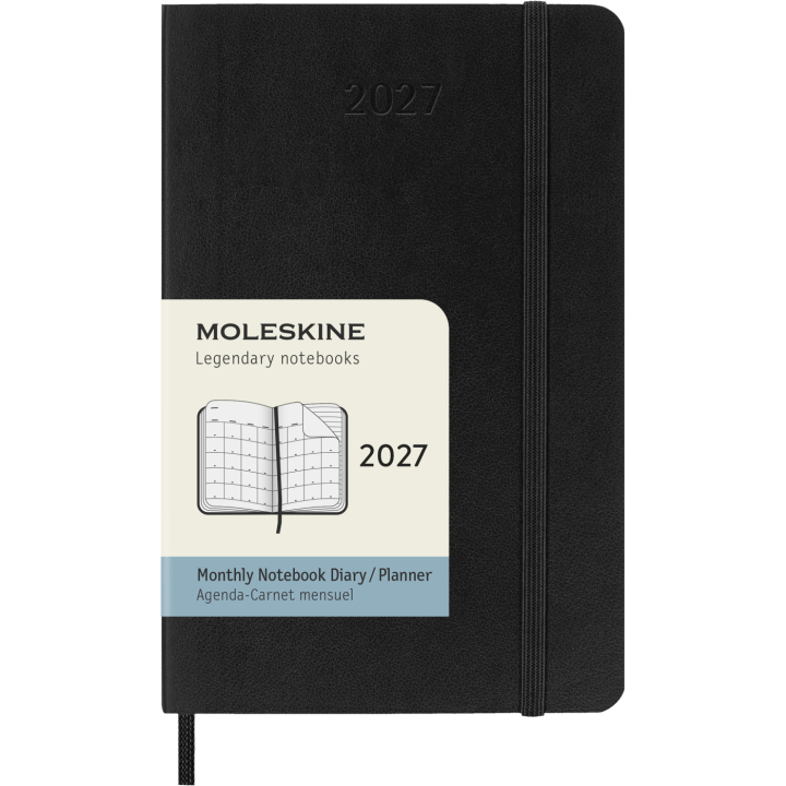 Kalender 12M Monthly 2027 Softcover Pocket Black i gruppen  Papir & Blokk / Kalendere / 12 md kalendere hos Pen Store (137440)