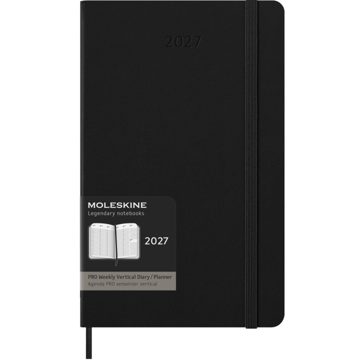 Kalender 12M Weekly Vertical PRO 2027 Hardcover Large Black i gruppen Papir & Blokk / Kalendere / 12 md kalendere hos Pen Store (137442)