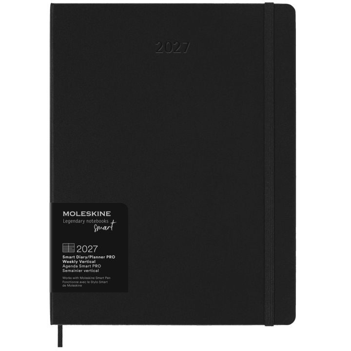 Kalender 12M Smart PRO Digital Weekly Vertical 2027 XL Black i gruppen Papir & Blokk / Kalendere / 12 md kalendere hos Pen Store (137444)