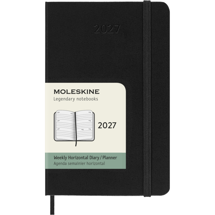 Kalender 12M Weekly Horizontal 2027 Hardcover Pocket Black  i gruppen  Papir & Blokk / Kalendere / 12 md kalendere hos Pen Store (137448)