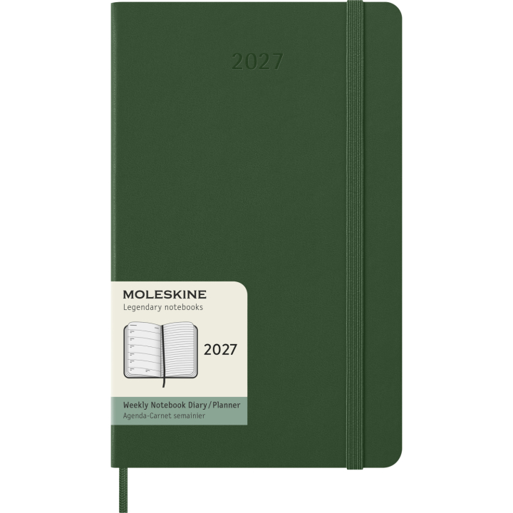 Kalender 12M Weekly Notebook 2027 Hardcover Large Myrtle Green  i gruppen  Papir & Blokk / Kalendere / 12 md kalendere hos Pen Store (137452)