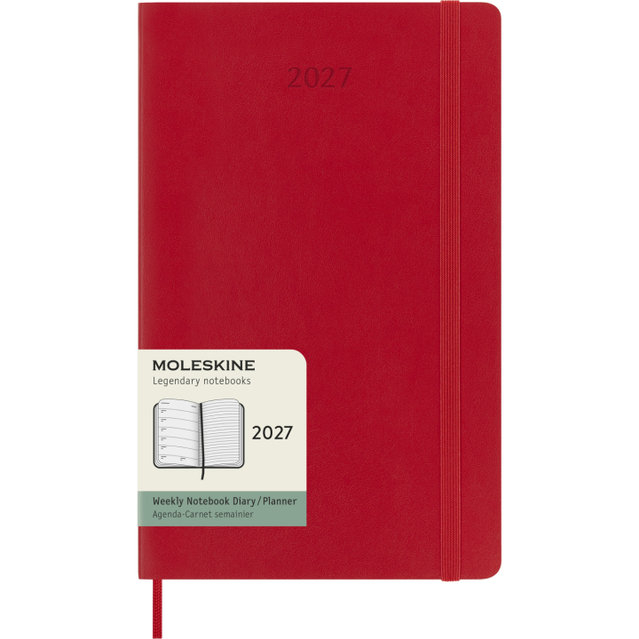 Kalender 12M Weekly Notebook 2027 Softcover Large Red i gruppen Papir & Blokk / Kalendere / 12 md kalendere hos Pen Store (137456)