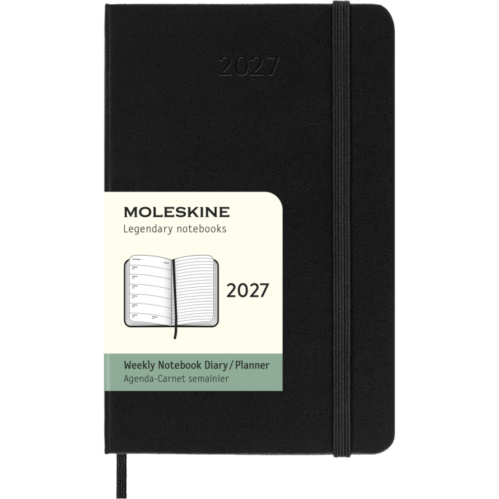 Kalender 12M Weekly Notebook 2027 Hardcover Pocket Black i gruppen Papir & Blokk / Kalendere / 12 md kalendere hos Pen Store (137458)