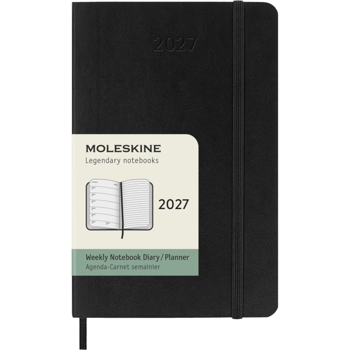 Kalender 12M Weekly Notebook 2027 Softcover Pocket Black i gruppen Papir & Blokk / Kalendere / 12 md kalendere hos Pen Store (137459)
