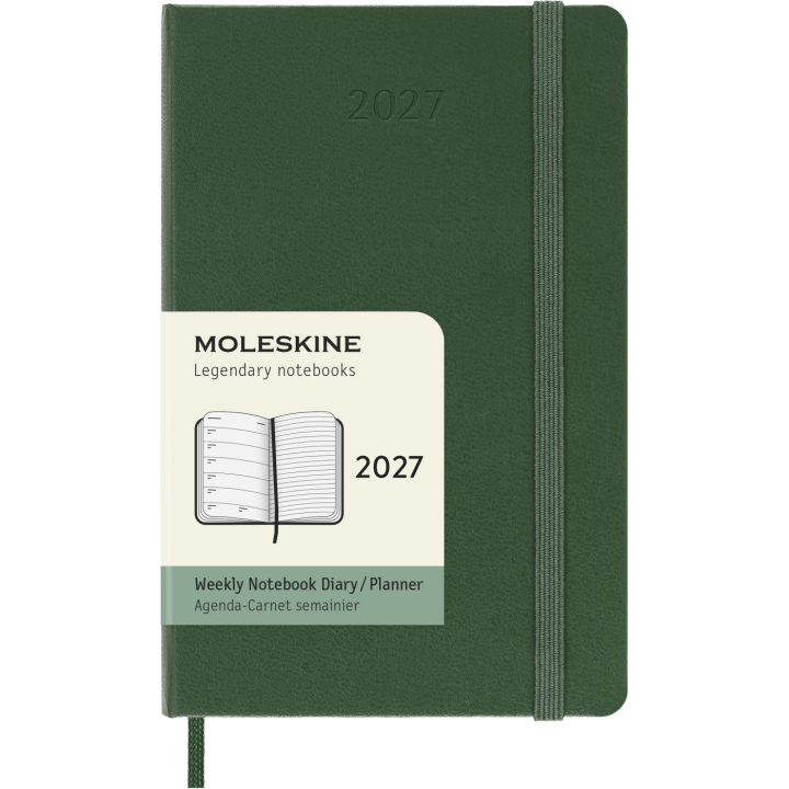 Kalender 12M Weekly Notebook 2027 Hardcover Pocket Myrtle Green  i gruppen  Papir & Blokk / Kalendere / 12 md kalendere hos Pen Store (137460)