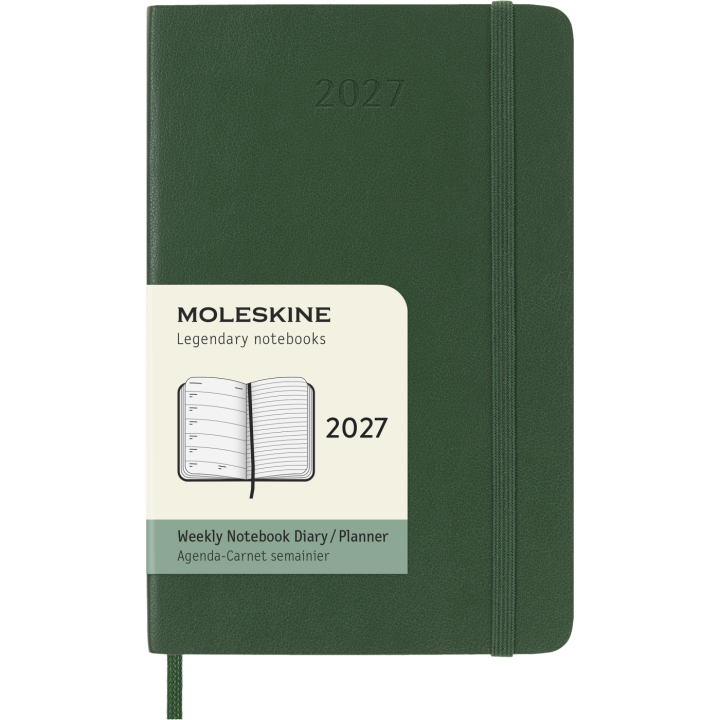 Kalender 12M Weekly Notebook 2027 Softcover Pocket Myrtle Green  i gruppen  Papir & Blokk / Kalendere / 12 md kalendere hos Pen Store (137461)
