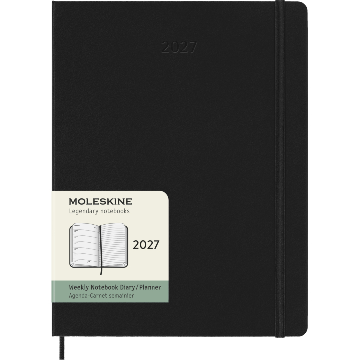 Kalender 12M Weekly Notebook 2027 Hardcover XL Black i gruppen Papir & Blokk / Kalendere / 12 md kalendere hos Pen Store (137466)