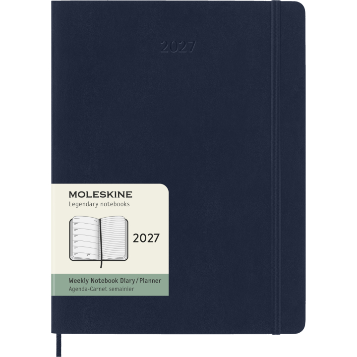 Kalender 12M Weekly Notebook 2027 Softcover XL Sapphire Blue  i gruppen  Papir & Blokk / Kalendere / 12 md kalendere hos Pen Store (137469)