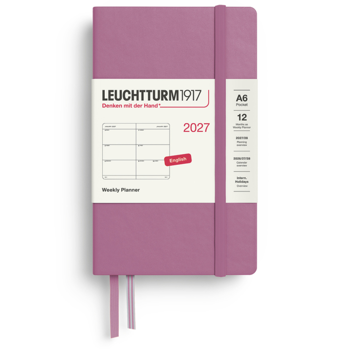 Kalender Weekly Planner 2027 A6 Dusty Rose i gruppen Papir & Blokk / Kalendere / 12 md kalendere hos Pen Store (137480)