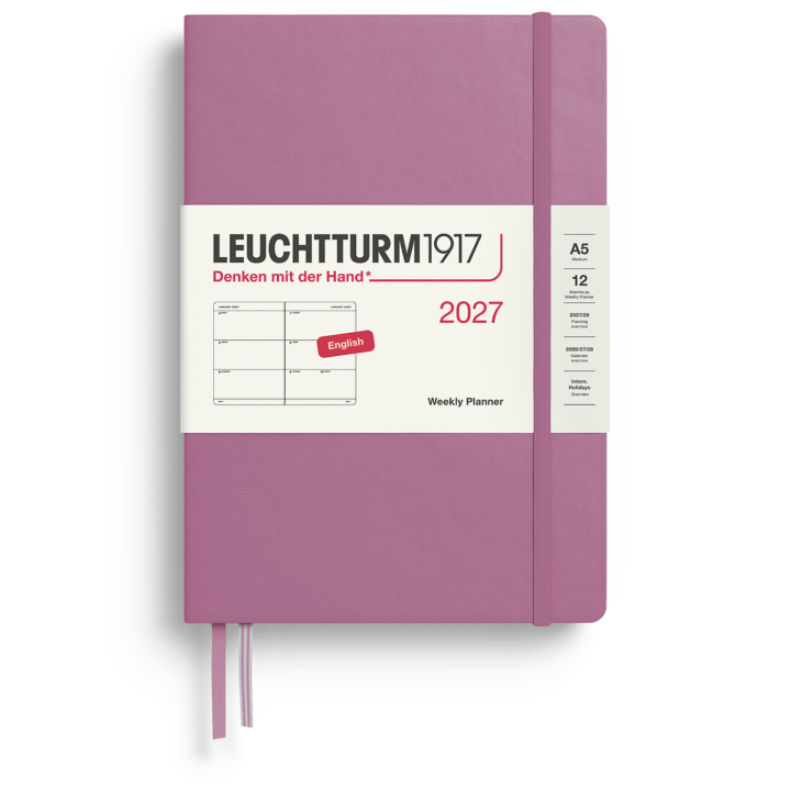 Kalender Weekly Planner 2027 A5 Dusty Rose i gruppen  Papir & Blokk / Kalendere / 12 md kalendere hos Pen Store (137487)