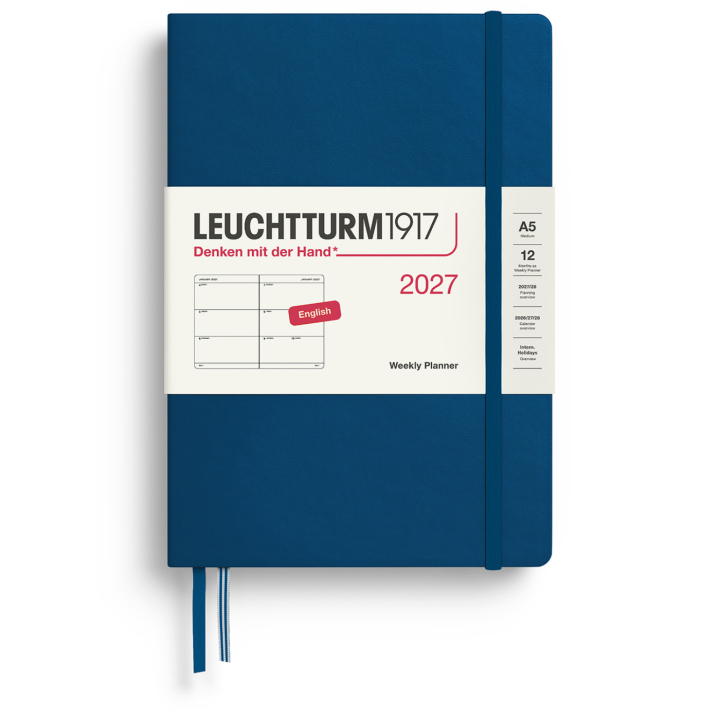 Kalender Weekly Planner 2027 A5 Indigo i gruppen Papir & Blokk / Kalendere / 12 md kalendere hos Pen Store (137492)