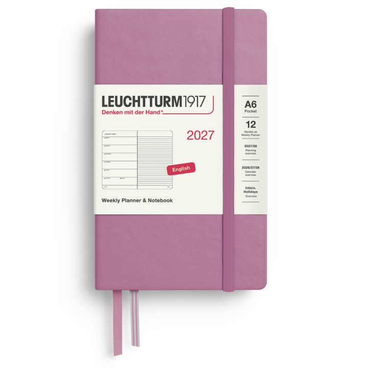 Kalender Weekly Planner & Notebook 2027 A6 Dusty Rose i gruppen  Papir & Blokk / Kalendere / 12 md kalendere hos Pen Store (137506)