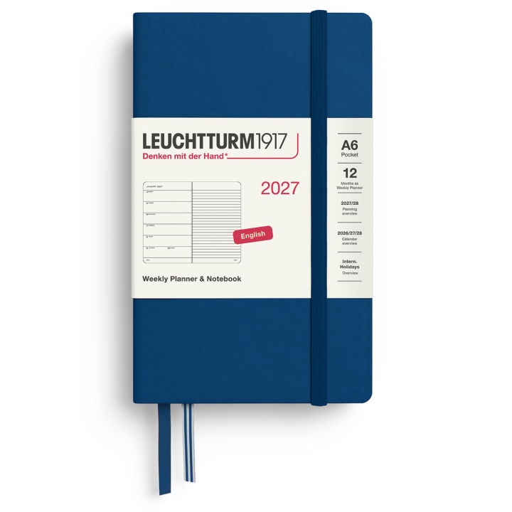 Kalender Weekly Planner & Notebook 2027 A6 Indigo i gruppen  Papir & Blokk / Kalendere / 12 md kalendere hos Pen Store (137511)