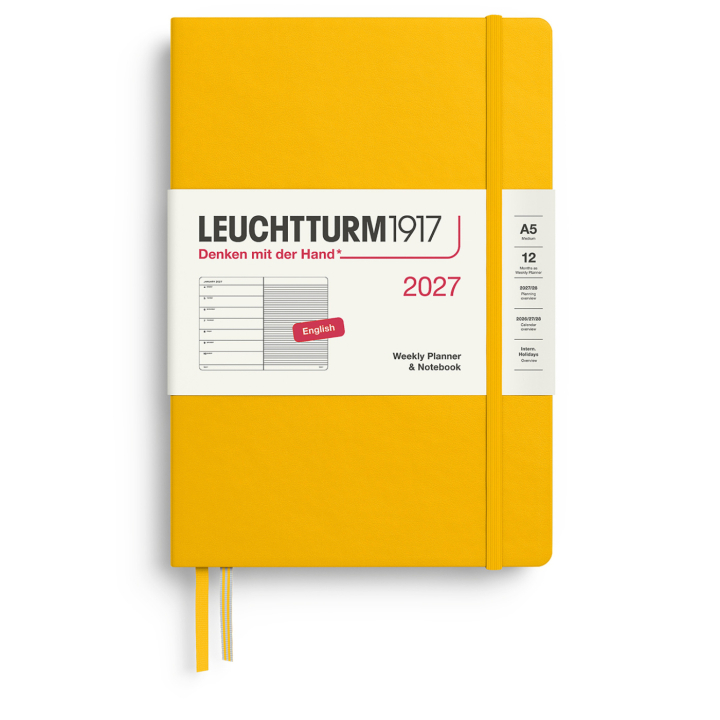 Kalender Weekly Planner & Notebook 2027 A5 Sunflower i gruppen Papir & Blokk / Kalendere / 12 md kalendere hos Pen Store (137518)