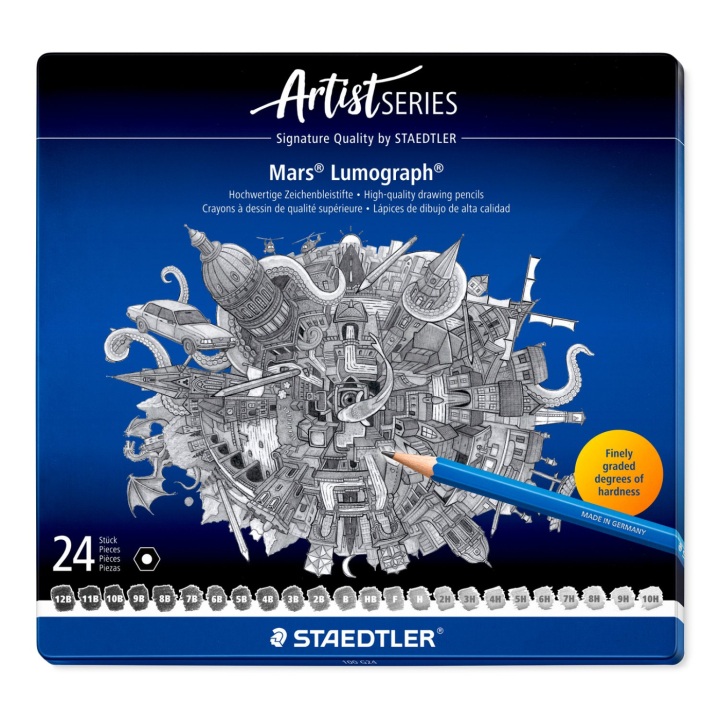 Mars Lumograph 24-sett i gruppen Kunstnermateriell / Kritt og blyanter / Grafitt og blyant hos Pen Store (137591)