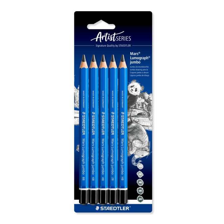 Blyant Mars Lumograph Jumbo 5-sett i gruppen Penner / Skrive / Blyanter hos Pen Store (137597)
