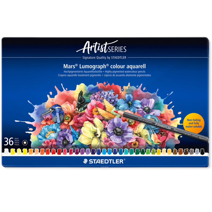 Aquarellstifte Mars Lumograph 36er-Set i gruppen Penner / Kunstnerpenner / Akvarellblyanter hos Pen Store (137607)