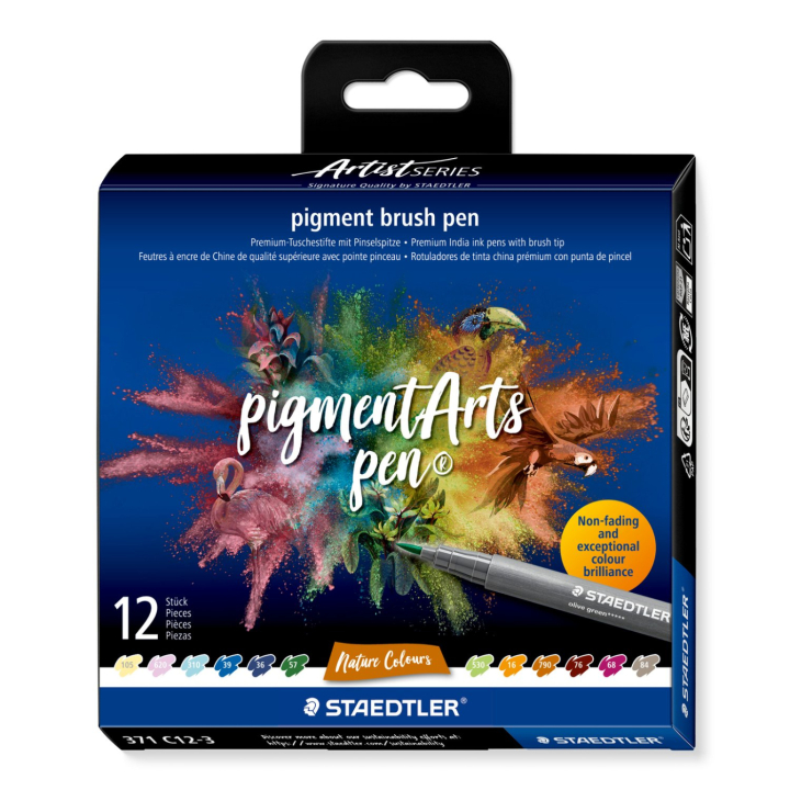 Pigment Arts Brush Pen 12-sett Nature i gruppen Penner / Kunstnerpenner / Penselpenner hos Pen Store (137622)