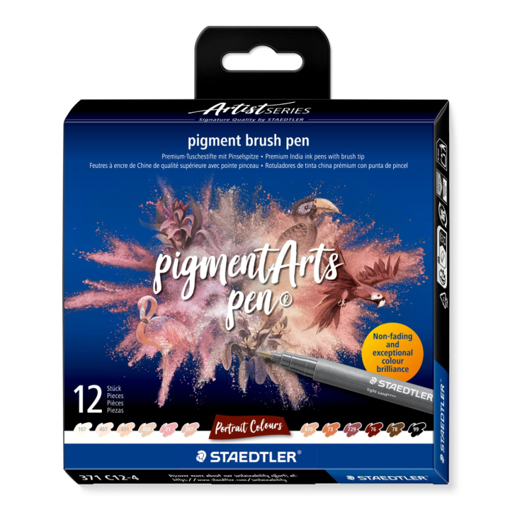 Pigment Arts Brush Pen 12-sett Portrait i gruppen Penner / Kunstnerpenner / Penselpenner hos Pen Store (137623)