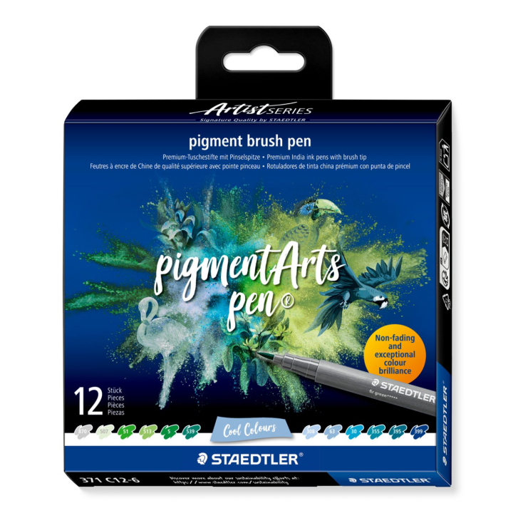 Pigment Arts Brush Pen 12-sett Cool i gruppen Penner / Kunstnerpenner / Penselpenner hos Pen Store (137625)