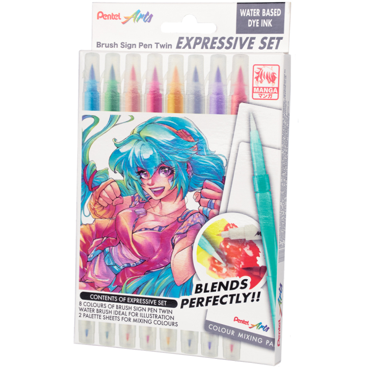Brush Sign Pen Twin Expressive Set Manga i gruppen Penner / Kunstnerpenner / Penselpenner hos Pen Store (137669)